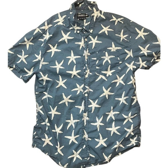 TRUNKS Surf & Swim Starfish Button Front Mens Small Shirt - Picture 1 of 5